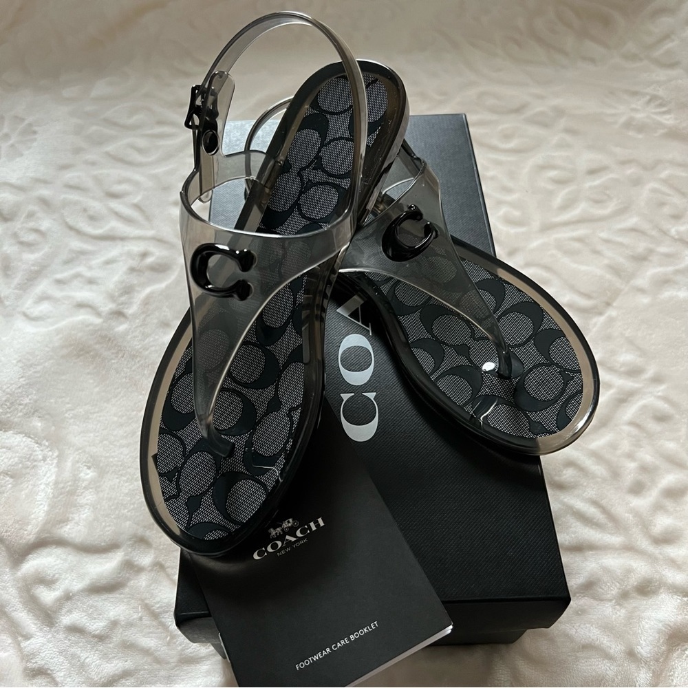 NEW Coach Natalee Jelly Slingback Thong Sandals - Picture 1 of 5